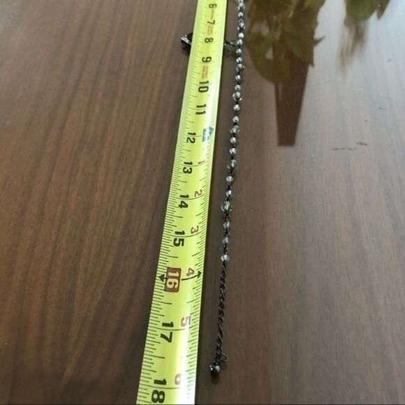 Pressed Flower Y Necklace with Rhinestones - Picture 6 of 7